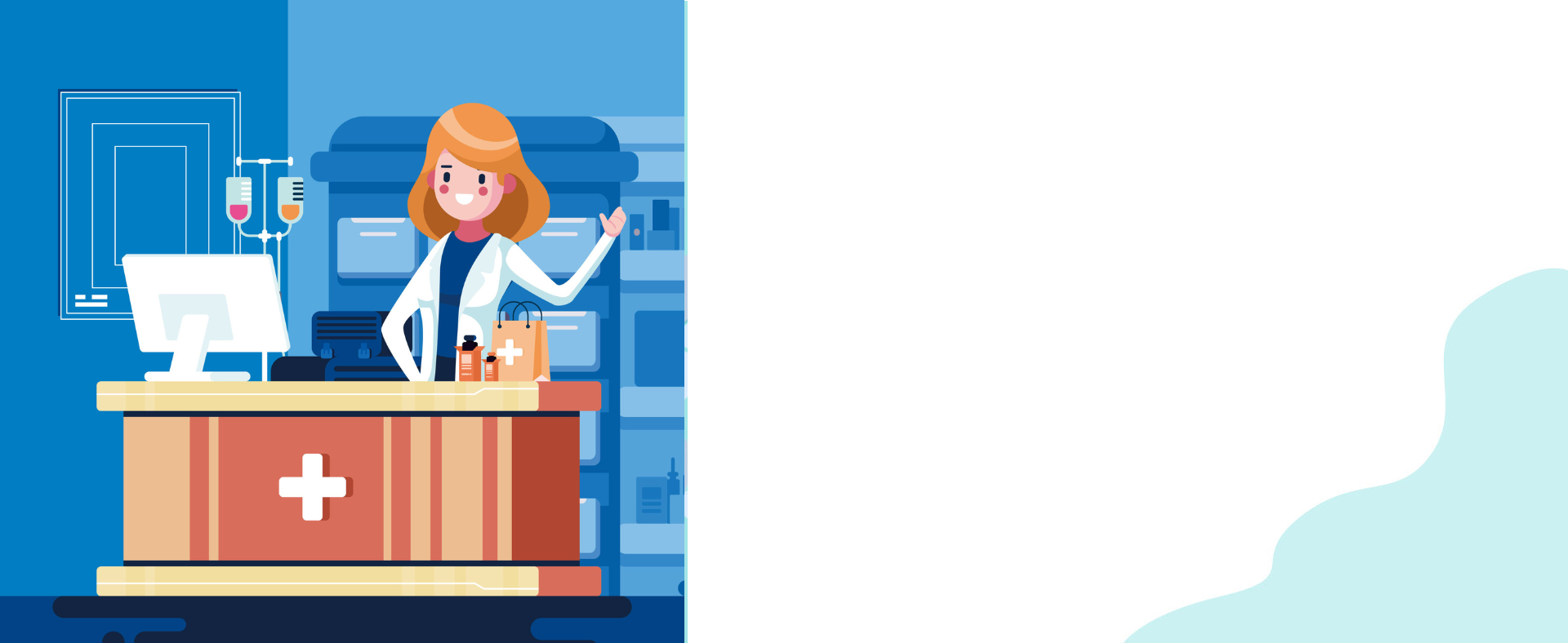 vector image of pharmacist doing experiment